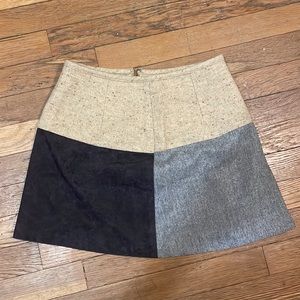 Colorblock Mini Skirt in Beige, Black & Gray